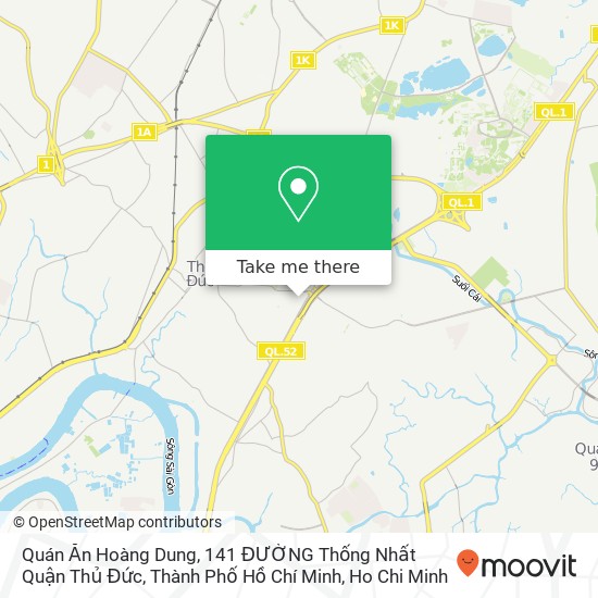 Quán Ăn Hoàng Dung, 141 ĐƯỜNG Thống Nhất Quận Thủ Đức, Thành Phố Hồ Chí Minh map