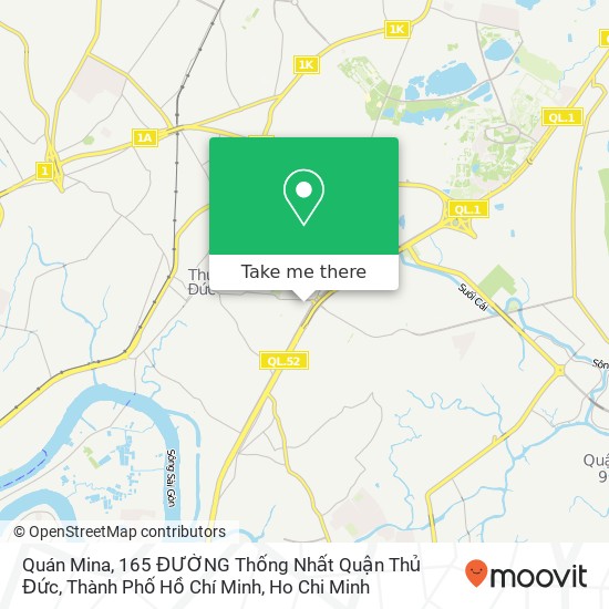 Quán Mina, 165 ĐƯỜNG Thống Nhất Quận Thủ Đức, Thành Phố Hồ Chí Minh map