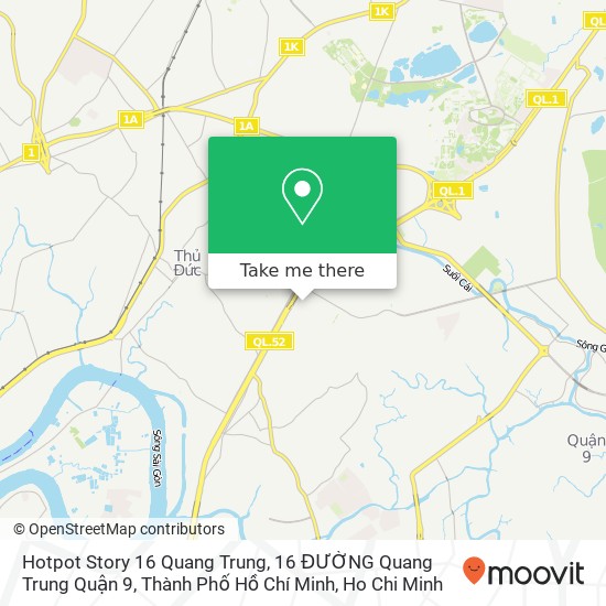 Hotpot Story 16 Quang Trung, 16 ĐƯỜNG Quang Trung Quận 9, Thành Phố Hồ Chí Minh map