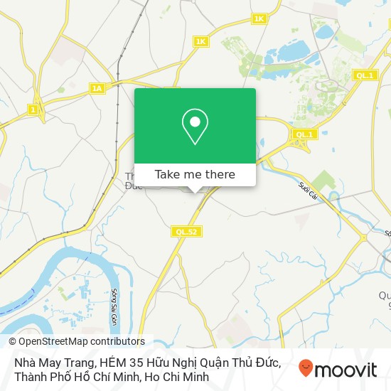 Nhà May Trang, HẺM 35 Hữu Nghị Quận Thủ Đức, Thành Phố Hồ Chí Minh map