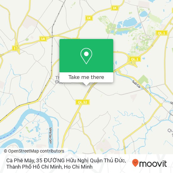Cà Phê Mây, 35 ĐƯỜNG Hữu Nghị Quận Thủ Đức, Thành Phố Hồ Chí Minh map