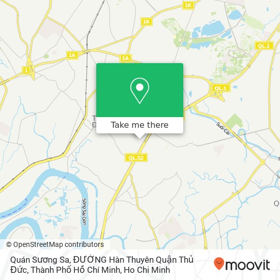 Quán Sương Sa, ĐƯỜNG Hàn Thuyên Quận Thủ Đức, Thành Phố Hồ Chí Minh map