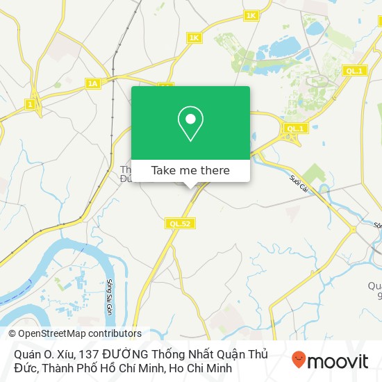 Quán O. Xíu, 137 ĐƯỜNG Thống Nhất Quận Thủ Đức, Thành Phố Hồ Chí Minh map