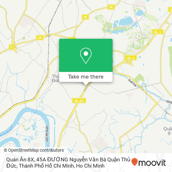 Quán Ăn 8X, 45A ĐƯỜNG Nguyễn Văn Bá Quận Thủ Đức, Thành Phố Hồ Chí Minh map