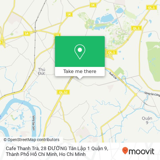 Cafe Thanh Trà, 28 ĐƯỜNG Tân Lập 1 Quận 9, Thành Phố Hồ Chí Minh map