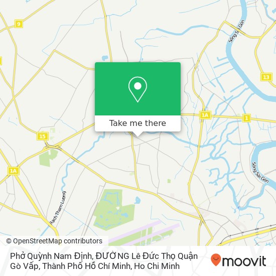 Phở Quỳnh Nam Định, ĐƯỜNG Lê Đức Thọ Quận Gò Vấp, Thành Phố Hồ Chí Minh map