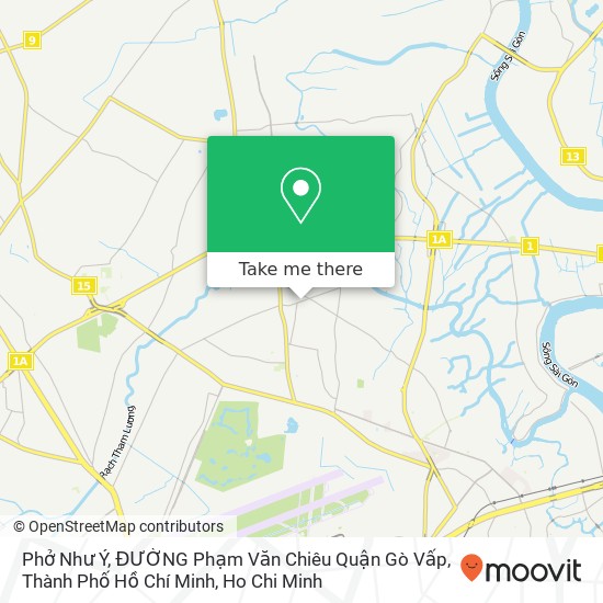 Phở Như Ý, ĐƯỜNG Phạm Văn Chiêu Quận Gò Vấp, Thành Phố Hồ Chí Minh map