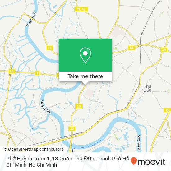 Phở Huỳnh Trâm 1, 13 Quận Thủ Đức, Thành Phố Hồ Chí Minh map