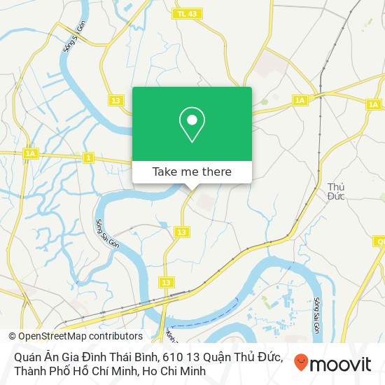 Quán Ăn Gia Đình Thái Bình, 610 13 Quận Thủ Đức, Thành Phố Hồ Chí Minh map