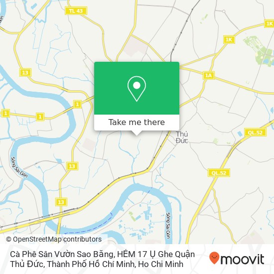 Cà Phê Sân Vườn Sao Băng, HẺM 17 Ụ Ghe Quận Thủ Đức, Thành Phố Hồ Chí Minh map