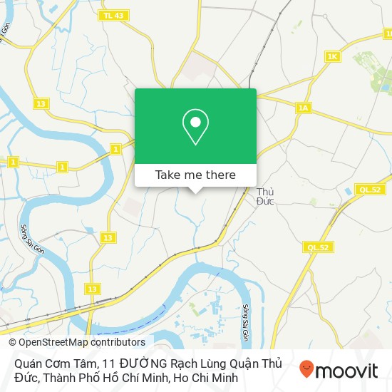 Quán Cơm Tâm, 11 ĐƯỜNG Rạch Lùng Quận Thủ Đức, Thành Phố Hồ Chí Minh map