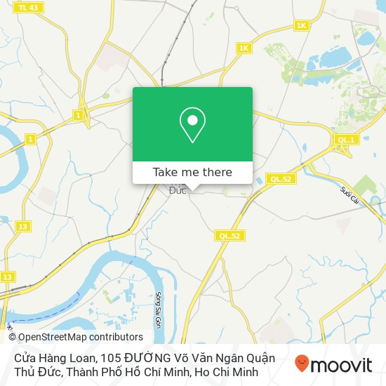 Cửa Hàng Loan, 105 ĐƯỜNG Võ Văn Ngân Quận Thủ Đức, Thành Phố Hồ Chí Minh map