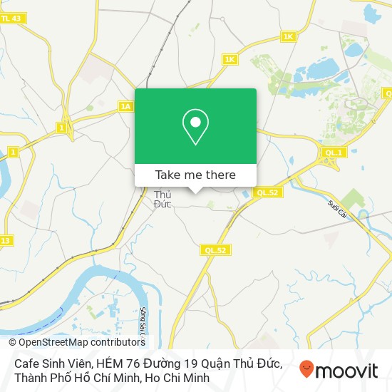 Cafe Sinh Viên, HẺM 76 Đường 19 Quận Thủ Đức, Thành Phố Hồ Chí Minh map