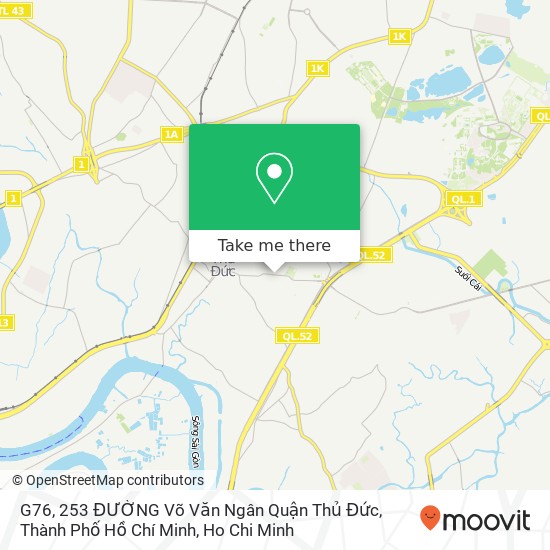 G76, 253 ĐƯỜNG Võ Văn Ngân Quận Thủ Đức, Thành Phố Hồ Chí Minh map