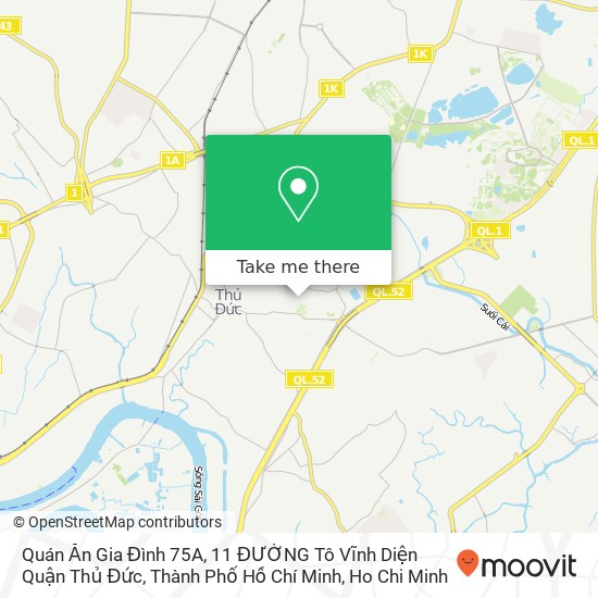 Quán Ăn Gia Đình 75A, 11 ĐƯỜNG Tô Vĩnh Diện Quận Thủ Đức, Thành Phố Hồ Chí Minh map