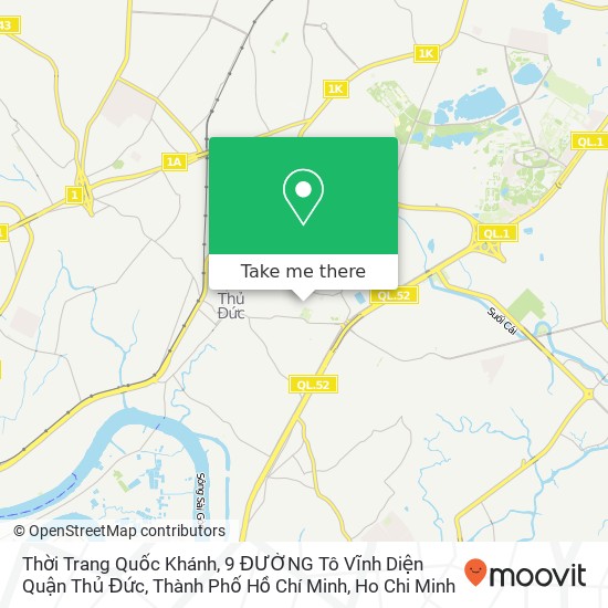 Thời Trang Quốc Khánh, 9 ĐƯỜNG Tô Vĩnh Diện Quận Thủ Đức, Thành Phố Hồ Chí Minh map