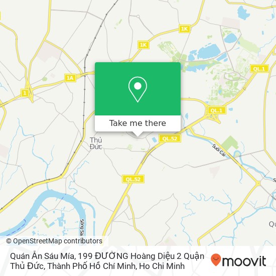 Quán Ăn Sáu Mía, 199 ĐƯỜNG Hoàng Diệu 2 Quận Thủ Đức, Thành Phố Hồ Chí Minh map