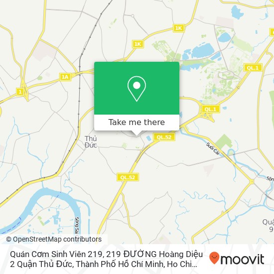 Quán Cơm Sinh Viên 219, 219 ĐƯỜNG Hoàng Diệu 2 Quận Thủ Đức, Thành Phố Hồ Chí Minh map