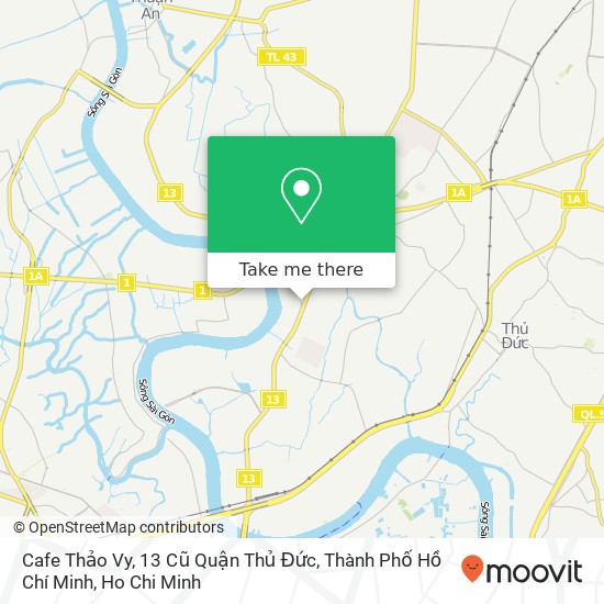 Cafe Thảo Vy, 13 Cũ Quận Thủ Đức, Thành Phố Hồ Chí Minh map