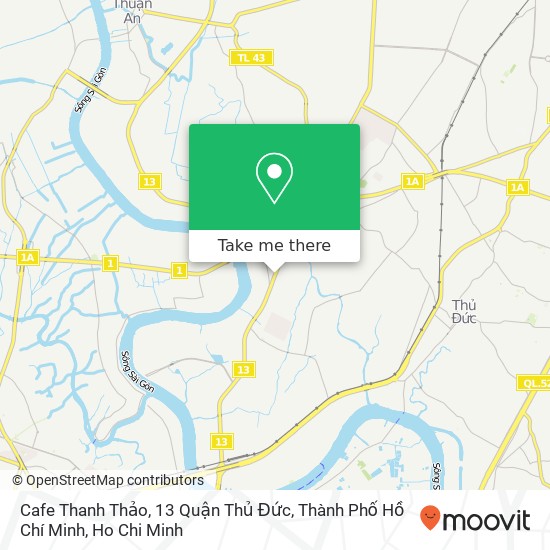 Cafe Thanh Thảo, 13 Quận Thủ Đức, Thành Phố Hồ Chí Minh map