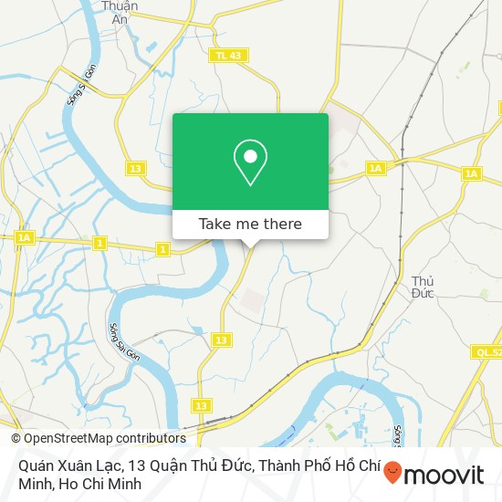 Quán Xuân Lạc, 13 Quận Thủ Đức, Thành Phố Hồ Chí Minh map