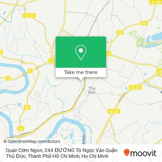 Quán Cơm Ngon, 244 ĐƯỜNG Tô Ngọc Vân Quận Thủ Đức, Thành Phố Hồ Chí Minh map
