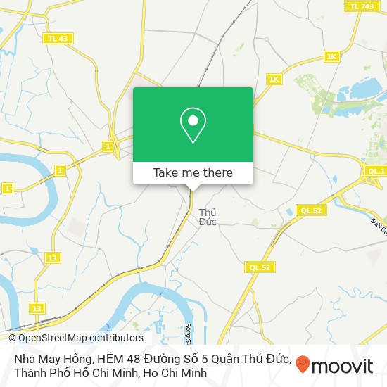 Nhà May Hồng, HẺM 48 Đường Số 5 Quận Thủ Đức, Thành Phố Hồ Chí Minh map