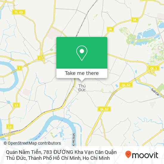 Quán Năm Tiền, 783 ĐƯỜNG Kha Vạn Cân Quận Thủ Đức, Thành Phố Hồ Chí Minh map