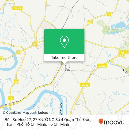 Bún Bò Huế 27, 27 ĐƯỜNG Số 4 Quận Thủ Đức, Thành Phố Hồ Chí Minh map