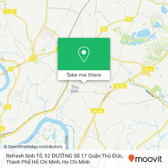 Refresh Sinh Tố, 52 ĐƯỜNG Số 17 Quận Thủ Đức, Thành Phố Hồ Chí Minh map