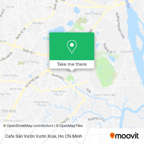 How to get to Cafe Sân Vườn Vườn Xoài in Quận 9 by Bus?