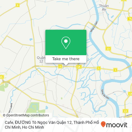 Cafe, ĐƯỜNG Tô Ngọc Vân Quận 12, Thành Phố Hồ Chí Minh map