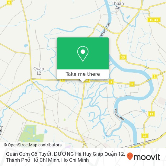 Quán Cơm Cô Tuyết, ĐƯỜNG Hà Huy Giáp Quận 12, Thành Phố Hồ Chí Minh map
