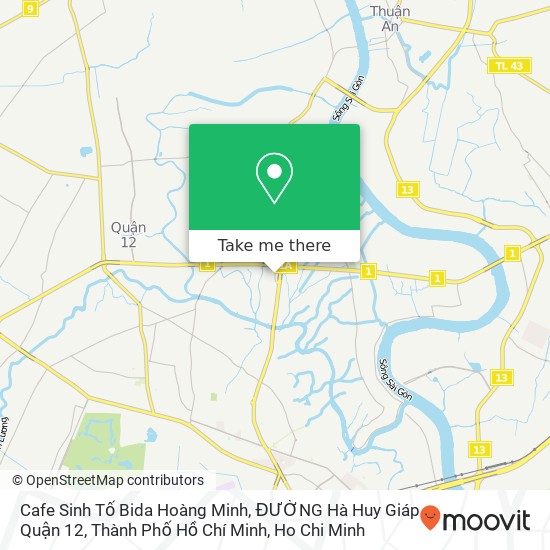 Cafe Sinh Tố Bida Hoàng Minh, ĐƯỜNG Hà Huy Giáp Quận 12, Thành Phố Hồ Chí Minh map