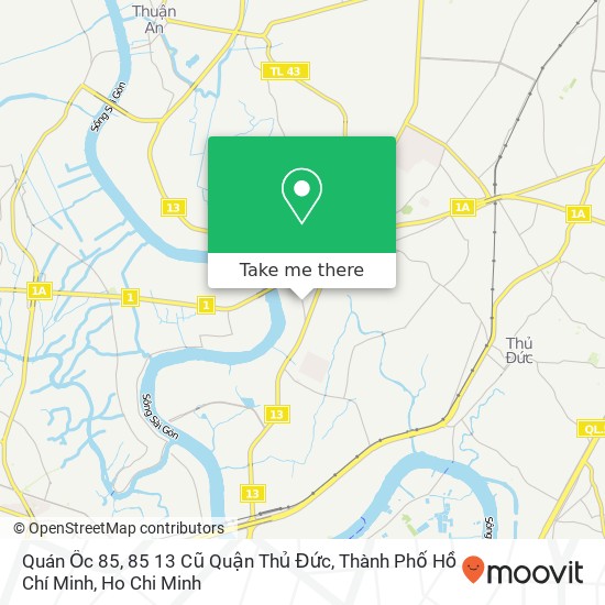 Quán Ốc 85, 85 13 Cũ Quận Thủ Đức, Thành Phố Hồ Chí Minh map