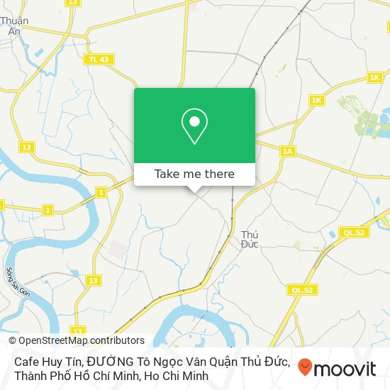 Cafe Huy Tín, ĐƯỜNG Tô Ngọc Vân Quận Thủ Đức, Thành Phố Hồ Chí Minh map