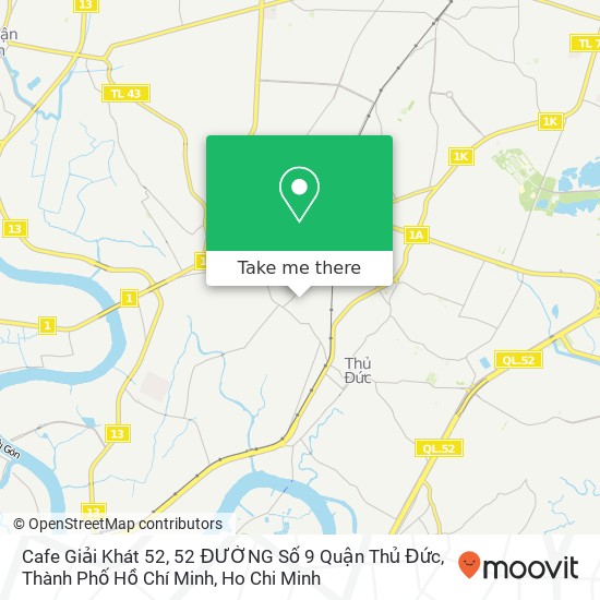 Cafe Giải Khát 52, 52 ĐƯỜNG Số 9 Quận Thủ Đức, Thành Phố Hồ Chí Minh map