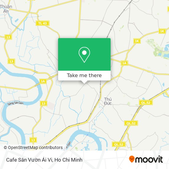 Cafe Sân Vườn Ái Vi map