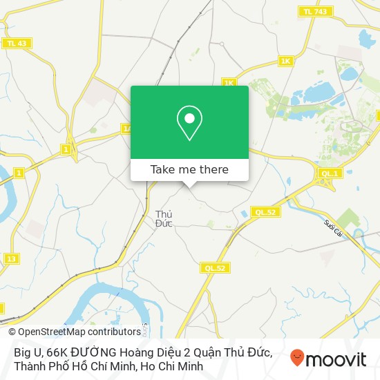 Big U, 66K ĐƯỜNG Hoàng Diệu 2 Quận Thủ Đức, Thành Phố Hồ Chí Minh map