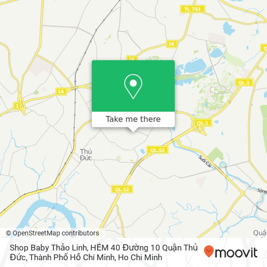 Shop Baby Thảo Linh, HẺM 40 Đường 10 Quận Thủ Đức, Thành Phố Hồ Chí Minh map