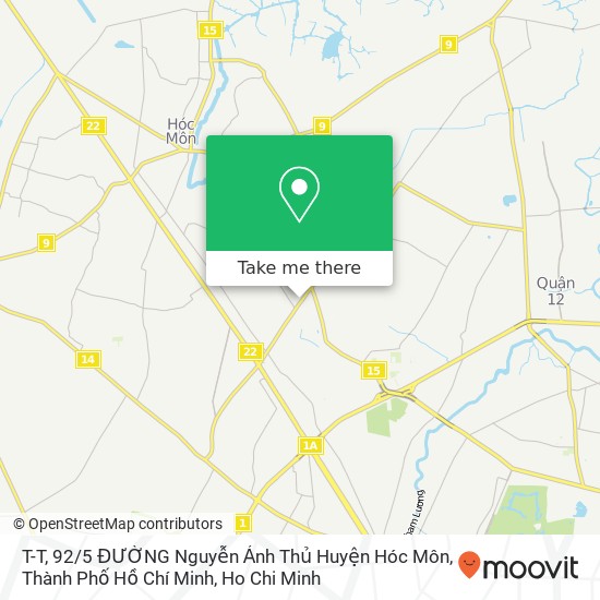 T-T, 92 / 5 ĐƯỜNG Nguyễn Ảnh Thủ Huyện Hóc Môn, Thành Phố Hồ Chí Minh map