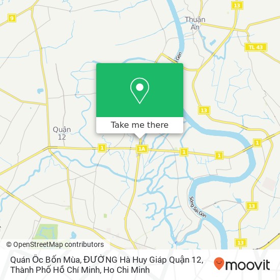 Quán Ốc Bốn Mùa, ĐƯỜNG Hà Huy Giáp Quận 12, Thành Phố Hồ Chí Minh map