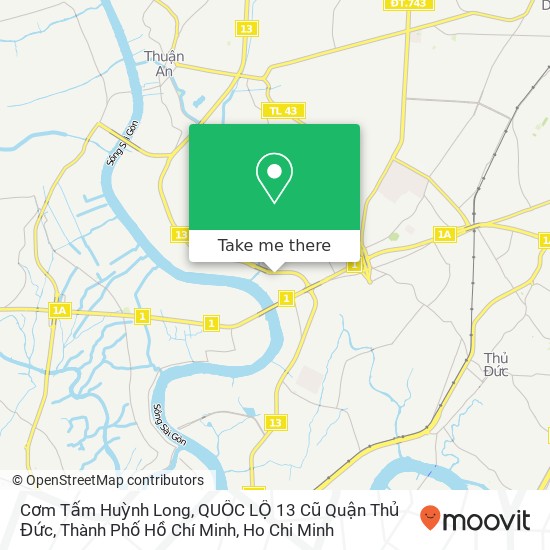 Cơm Tấm Huỳnh Long, QUỐC LỘ 13 Cũ Quận Thủ Đức, Thành Phố Hồ Chí Minh map