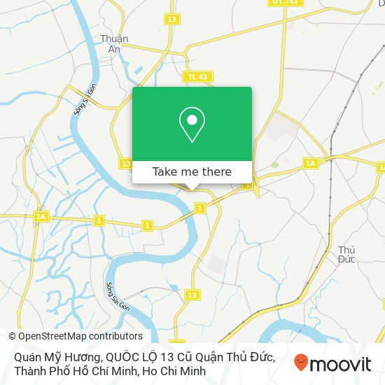 Quán Mỹ Hương, QUỐC LỘ 13 Cũ Quận Thủ Đức, Thành Phố Hồ Chí Minh map