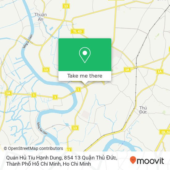 Quán Hủ Tíu Hạnh Dung, 854 13 Quận Thủ Đức, Thành Phố Hồ Chí Minh map