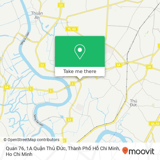 Quán 76, 1A Quận Thủ Đức, Thành Phố Hồ Chí Minh map