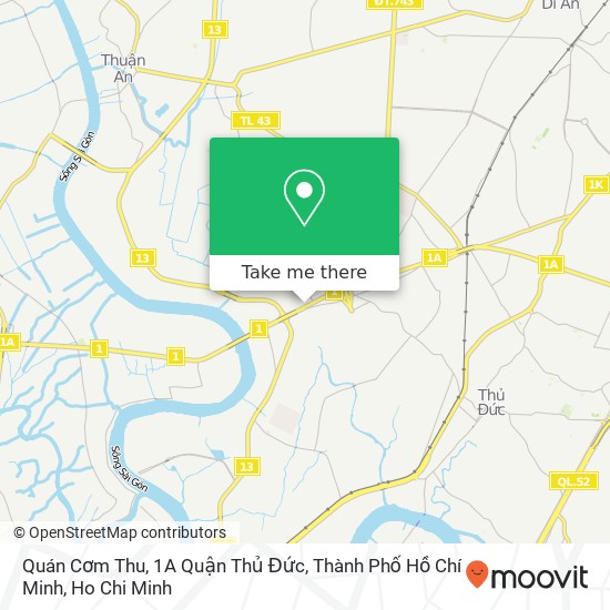 Quán Cơm Thu, 1A Quận Thủ Đức, Thành Phố Hồ Chí Minh map