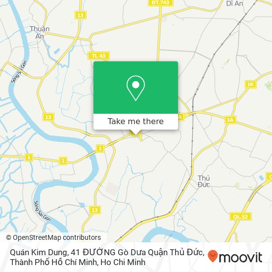 Quán Kim Dung, 41 ĐƯỜNG Gò Dưa Quận Thủ Đức, Thành Phố Hồ Chí Minh map