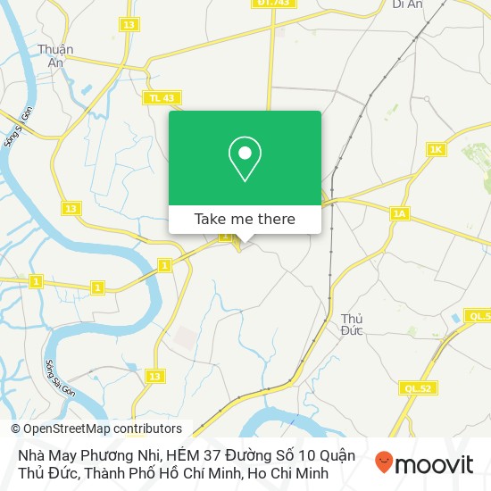 Nhà May Phương Nhi, HẺM 37 Đường Số 10 Quận Thủ Đức, Thành Phố Hồ Chí Minh map