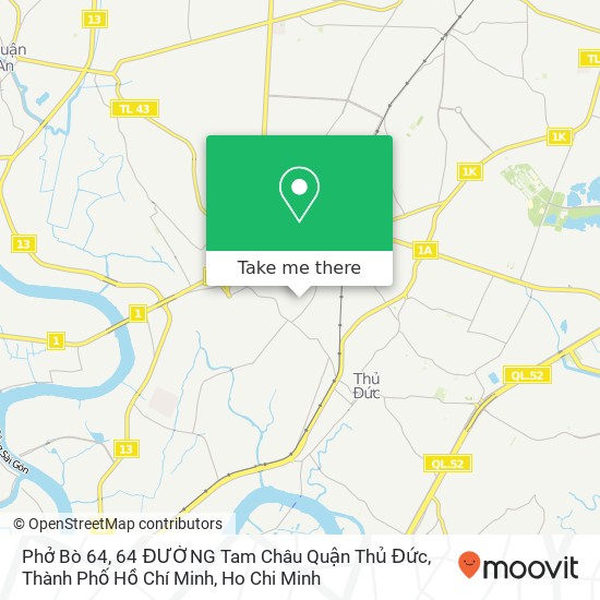 Phở Bò 64, 64 ĐƯỜNG Tam Châu Quận Thủ Đức, Thành Phố Hồ Chí Minh map